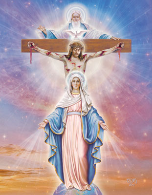 Jésus Crucifié, Père Éternel, Saint-Esprit, Très Sainte Vierge Marie