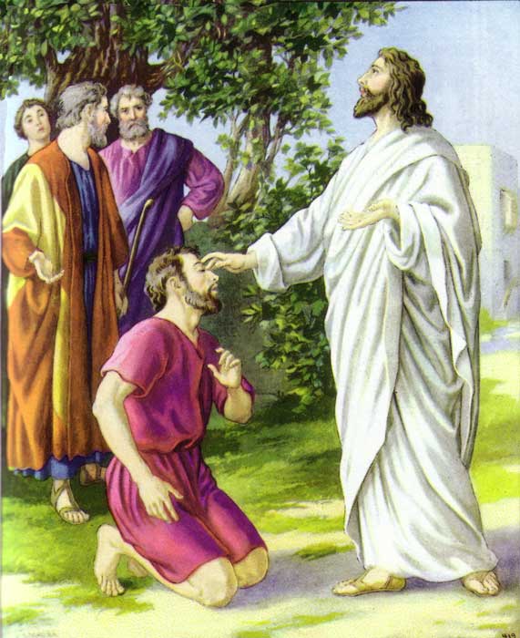 Jesus cures a blind man