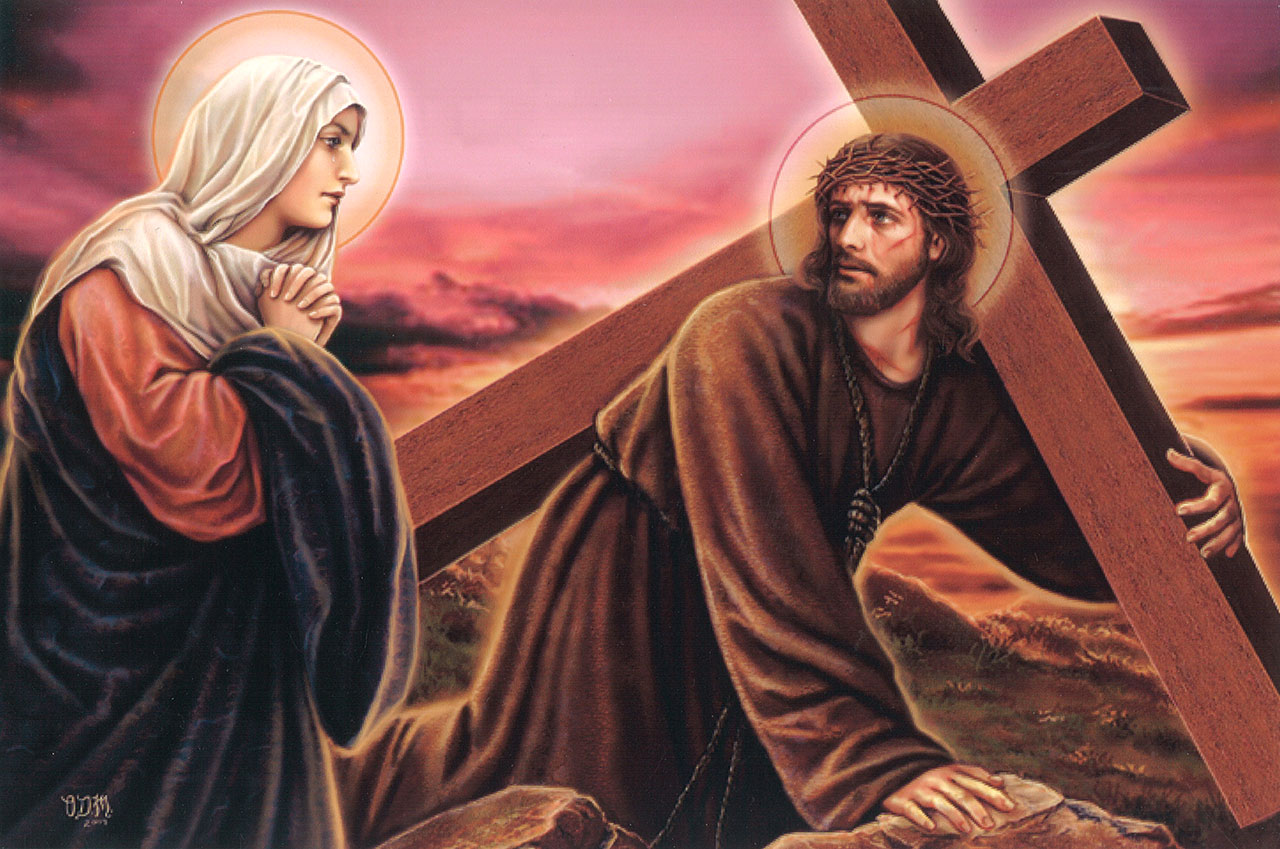 Jésus rencontre Sa très Sainte Mère