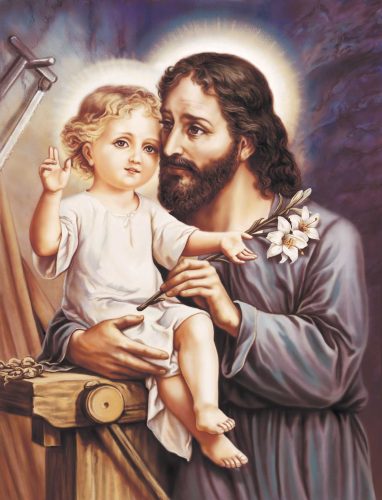 Saint Joseph père nourricier de l'Enfant-Jésus, gardien et protecteur de la Vierge Marie.