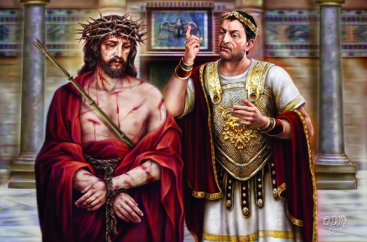 Jesús aparece en la corte de Pilatos